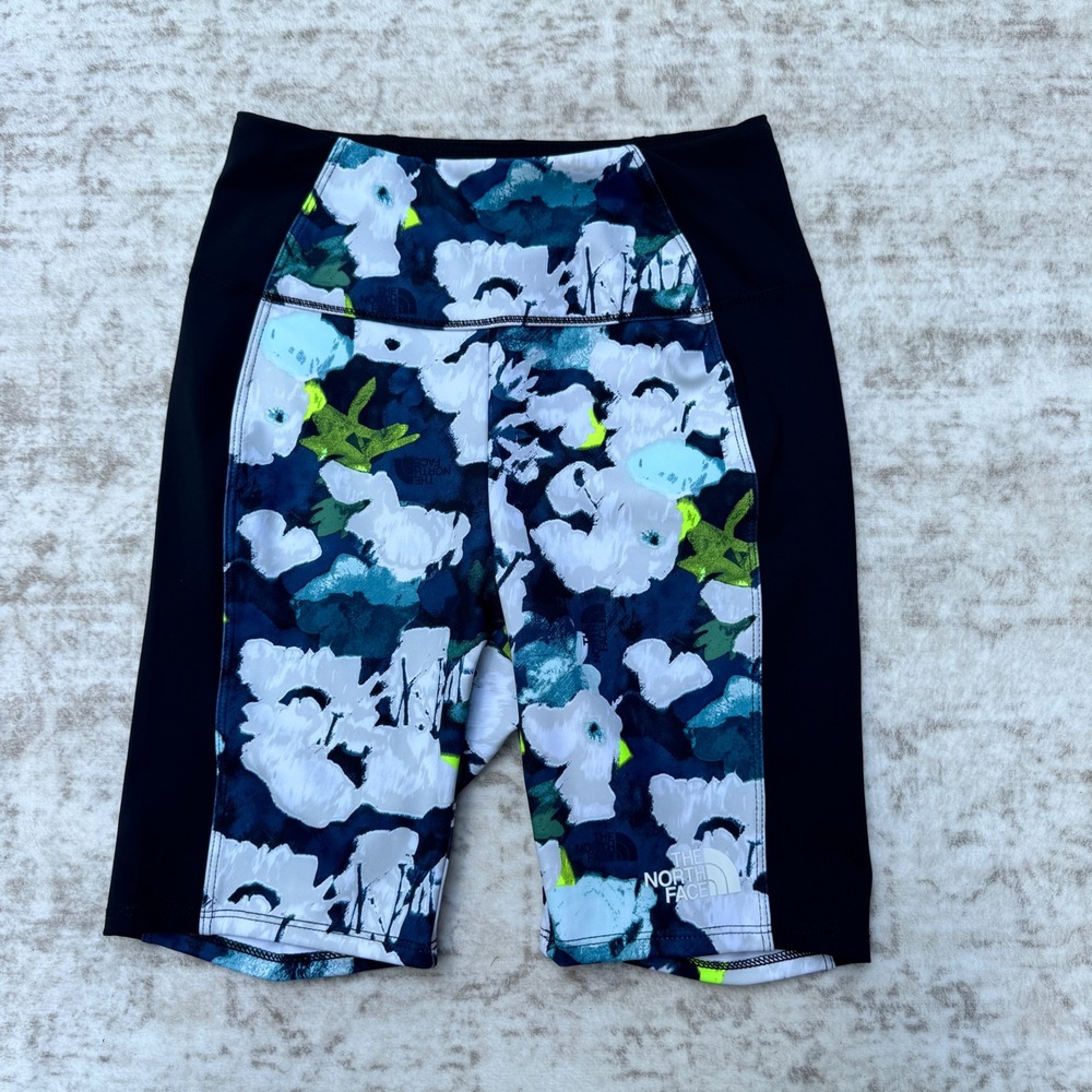 The North Face Girls Never Stop Bike Shorts Floral Black Size L 12